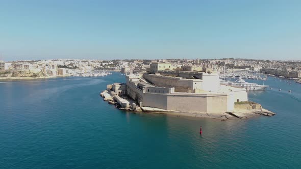 Fort St. Angelo,bastioned fort in Birgu, centre of Grand Harbour,Valletta,  Malta. 
