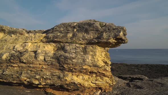 giant rock by the sea