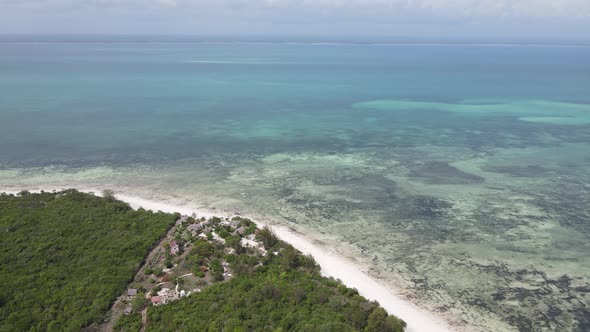 Zanzibar Tanzania  Aerial View of the Ocean Near the Shore of the Island Slow Motion