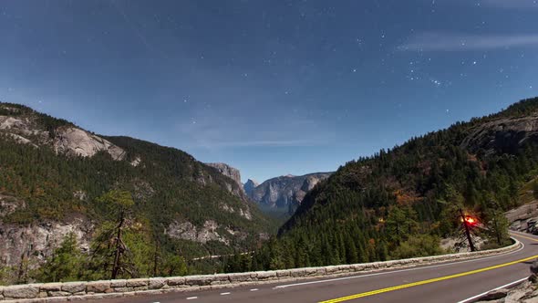 Yosemite Road Stars Time Lapse