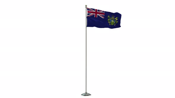 Pitcairn Islands Looping Of The Waving Flag Pole With Alpha