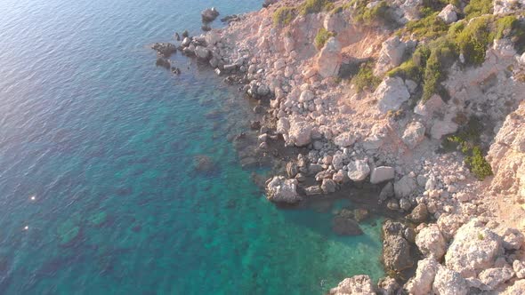 Beautiful Aegean Sea Near the Ruins of the Greek Sity Knidos Turkey