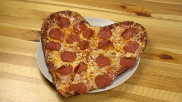 Heart Shaped Pizza for Valentine's Day