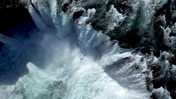 Cinematic Waterfall Drone Video  in Northern Iceland