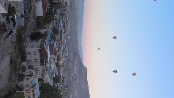 Vertical Video  Balloons in Cappadocia Turkey