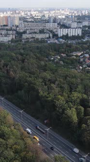 Aerial View of the Border of the Metropolis and the Forest