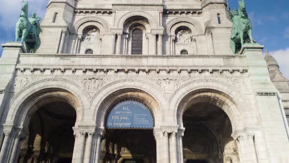 the front entrance of the Sacre-Coeur of Paris