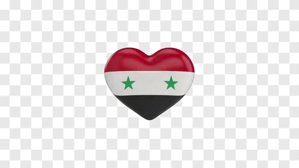 Syria Flag on a Rotating 3D Heart