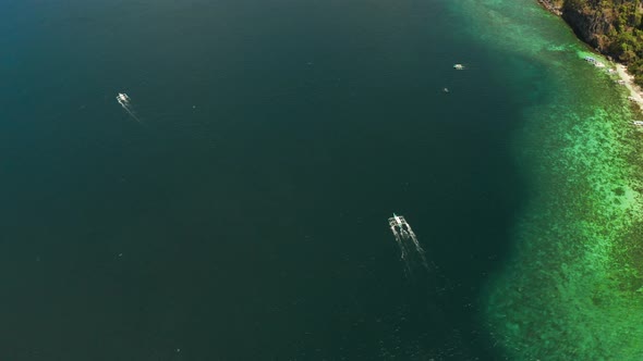 Philippine Motor Boat on the Water Surface