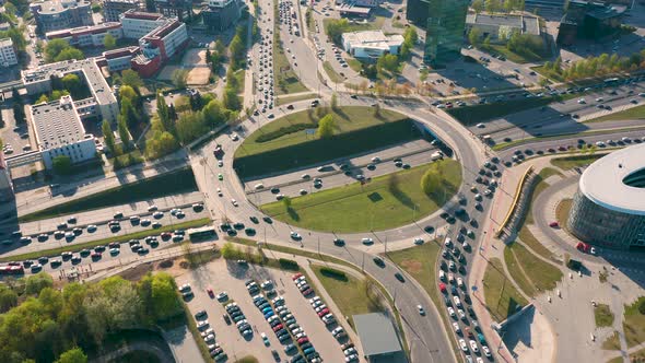 Aerial View of Traffic on Bussy Junction