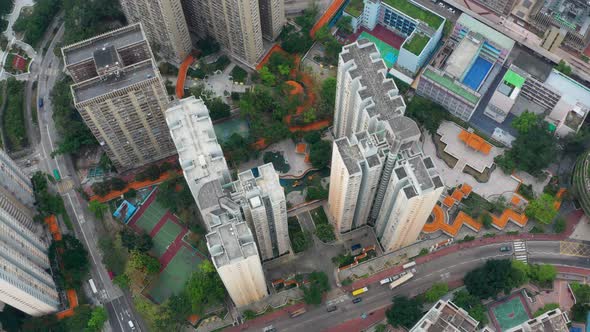 Top view of Hong Kong downtown