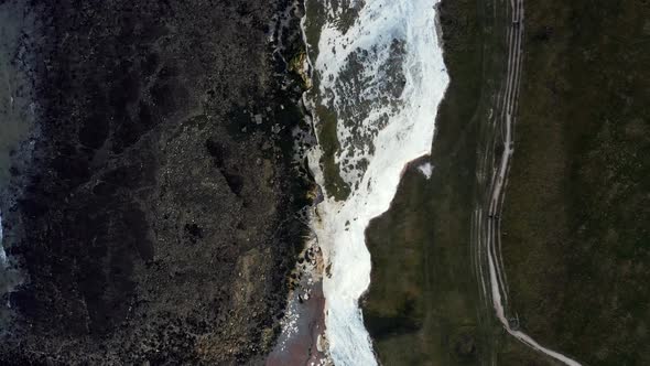 Aerial View of the White Cliffs of Dover Which Face Towards Continental Europe