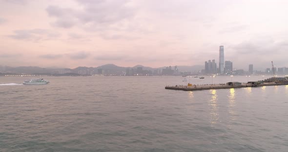 Hong Kong Skyline and Victoria Harbor.