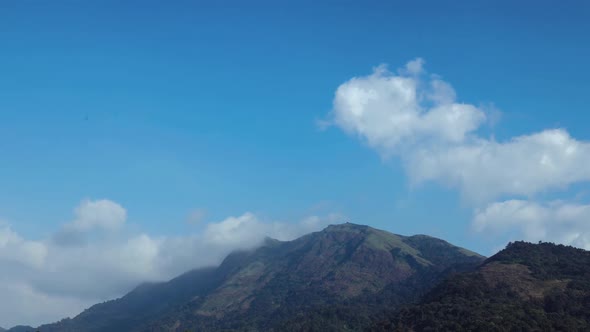 Clouds Sky Moving Fast over Mountain