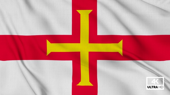 Guernsey Flag Waving Slowly Looped