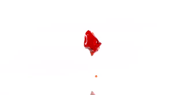 Jello falling on the floor and bouncing, Slow Motion