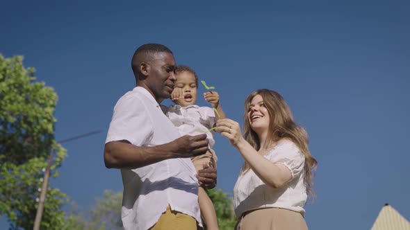 Young Multiracial Family in the Park