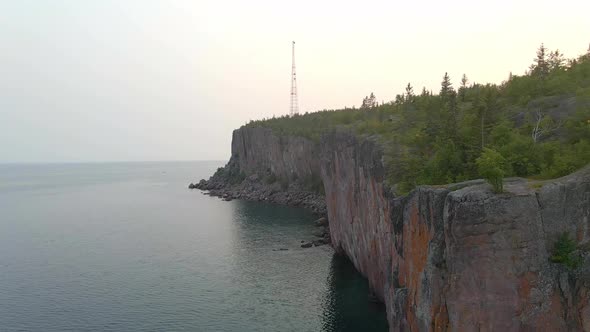 Aerial view by Palisade head in Northern Minnesota by Lake Superior, nature amazing landscape