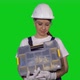 Woman Builder in Blue Overalls and White Hard Hat Helmet with Toolbox - VideoHive Item for Sale