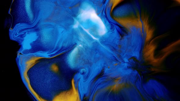 Marble Deep Blue Texture Background Fluid Watercolor Ink Drop Footage