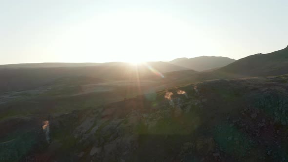 Drone Point of View of Spectacular Highlands in Iceland