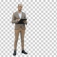 Manager holding clipboard and presenting, Alpha Channel - VideoHive Item for Sale