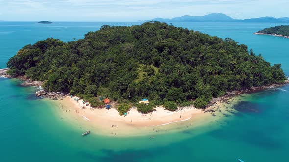 Brazilian Paraty beach city landmark. Tropical summer beach.