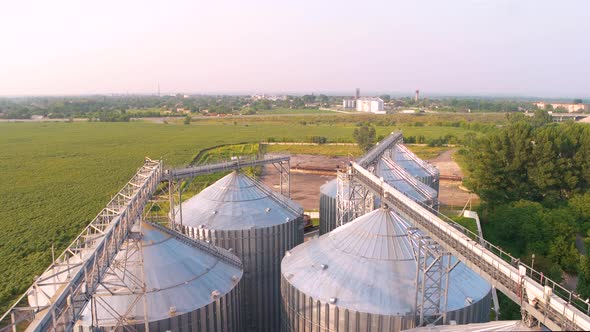 Modern Grain Elevator and Storage in the Field