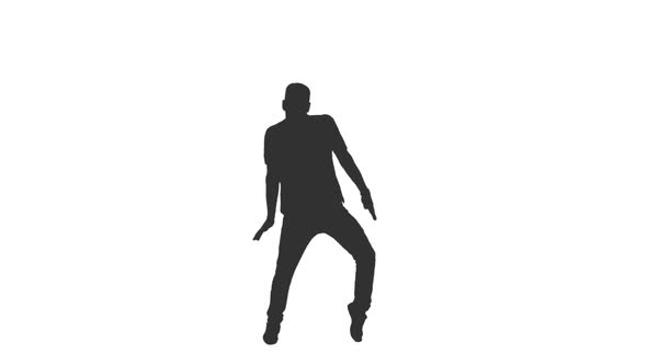 Silhouette of Young Man Dancing Break Dance alt