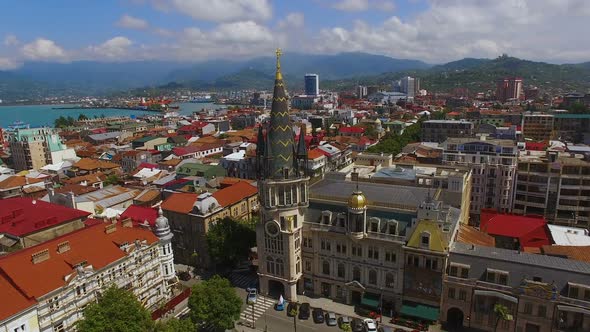 Rooftops of Buildings in Batumi, Georgia, Resort City Luxurious Real Estate