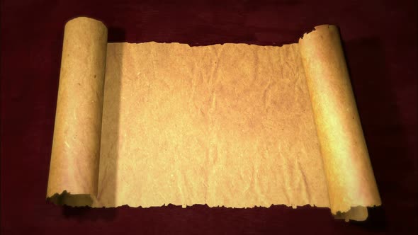 Unfolding Old Paper Scroll 3D With Alpha Channel	