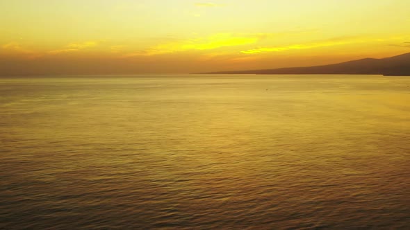 Aerial view seascape of tranquil tourist beach adventure by blue green water and white sand backgrou