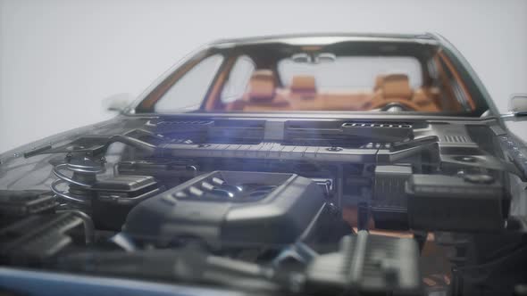 Detailed Car Engine and Other Parts