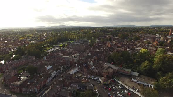 Shrewsbury Aerial panning shot