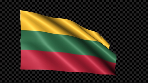 Lithuania Flag Blowing In The Wind