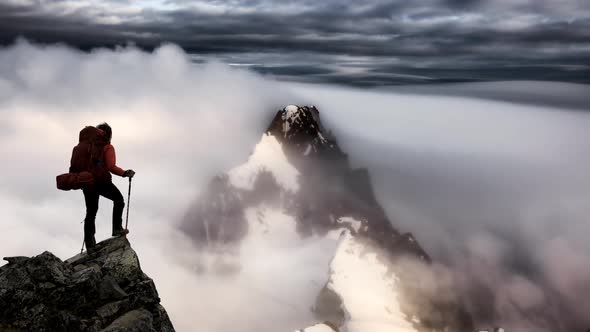 Magical Fantasy Adventure Composite of Woman Hiking