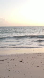 Tanzania  Vertical Video of the Ocean Near the Coast of Zanzibar Slow Motion