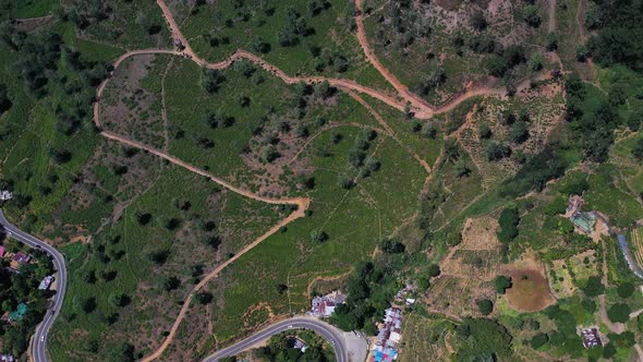 Aerial view of Nuwara Eliya, a small town in, Sri Lanka.