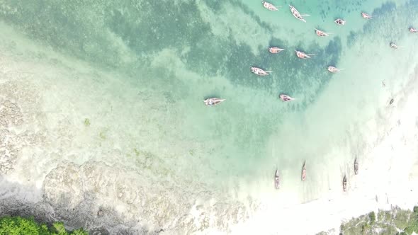 Zanzibar Tanzania  Vertical Video of the Ocean Near the Coast Slow Motion