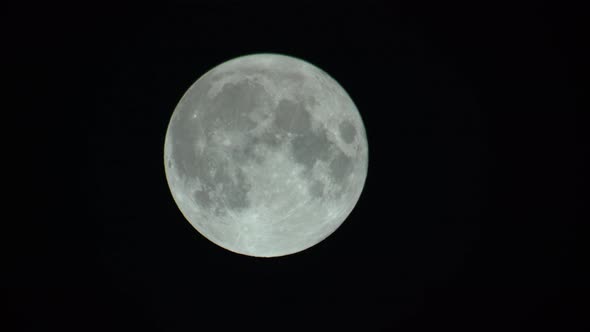 Full Moon in the Dark Night Sky