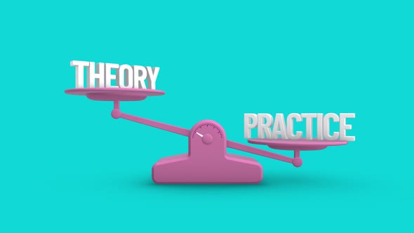 Theory vs Practice Balance Weighing Scale Looping Animation