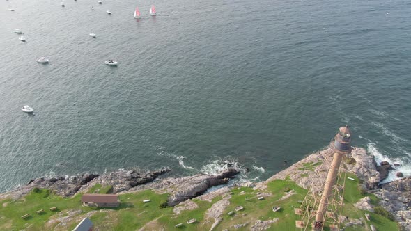 Marblehead Light At The Northern Tip Of Marblehead Neck With Overview Of Marblehead Harbor In Essex