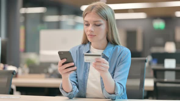 Young Woman Having Online Payment Failure on Smartphone