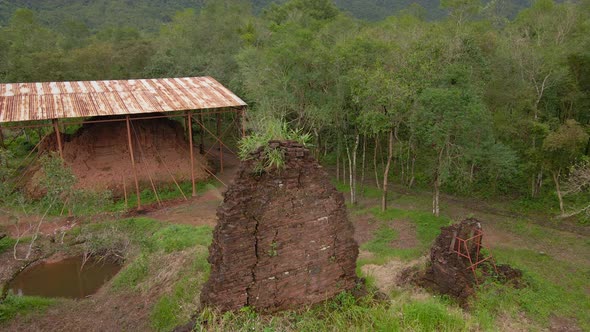 Aerial View of Ruins in the My Son Sanctuary Remains of an Ancient Cham Civilization in Vietnam