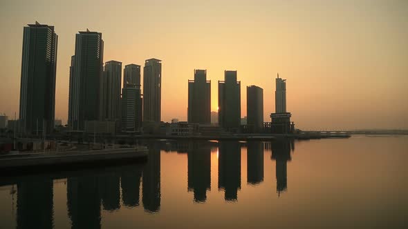 Sunrise at Al Reem Island in Abu Dhabi Cityscape