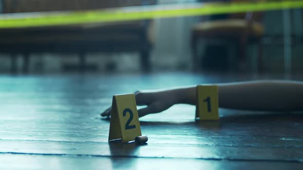 Closeup of a Crime Scene in a Deceased Person's Home.