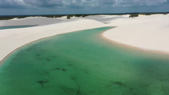 Lencois Maranhenses Brazil. Tropical scenery for vacation travel. Northeast Brazil.