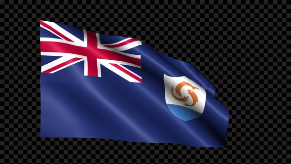 Anguilla Flag Blowing In The Wind