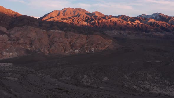 Sunset Illuminates the Panamint Range - Aerial