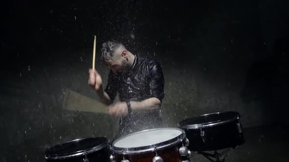 Photo Shoot Crazy Drummer in the Rain